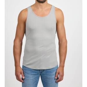NEW MONFRERE travis scoop neck tank top in light grey